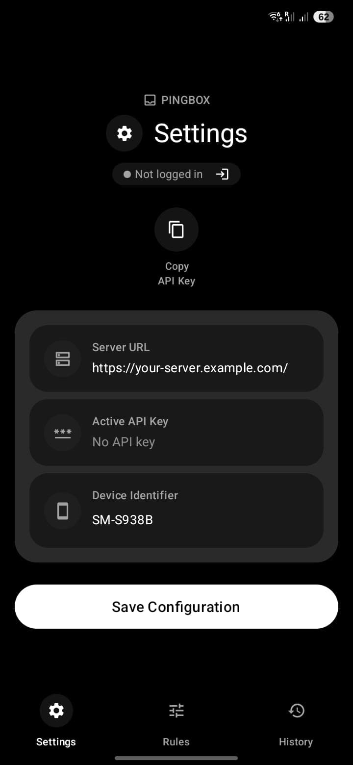 PingBox — notification relay on Android